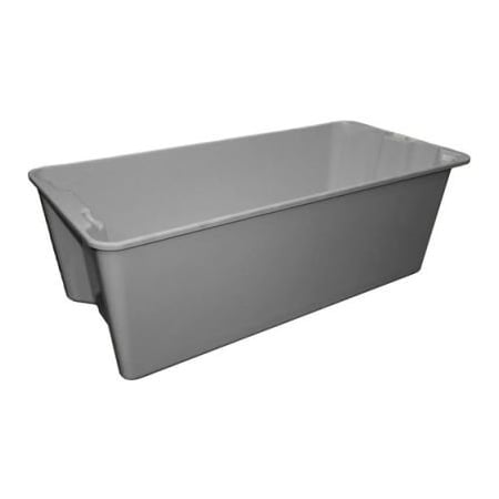 Stack & Nest Storage Tote, 42-1/2 in L x 20 in W x 14-1/4 in H, Gray, Fiberglass
